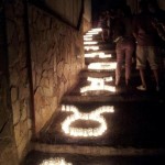Star signs made out of candles