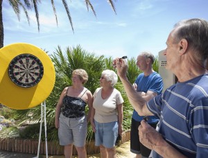 playing darts at sunset beach club