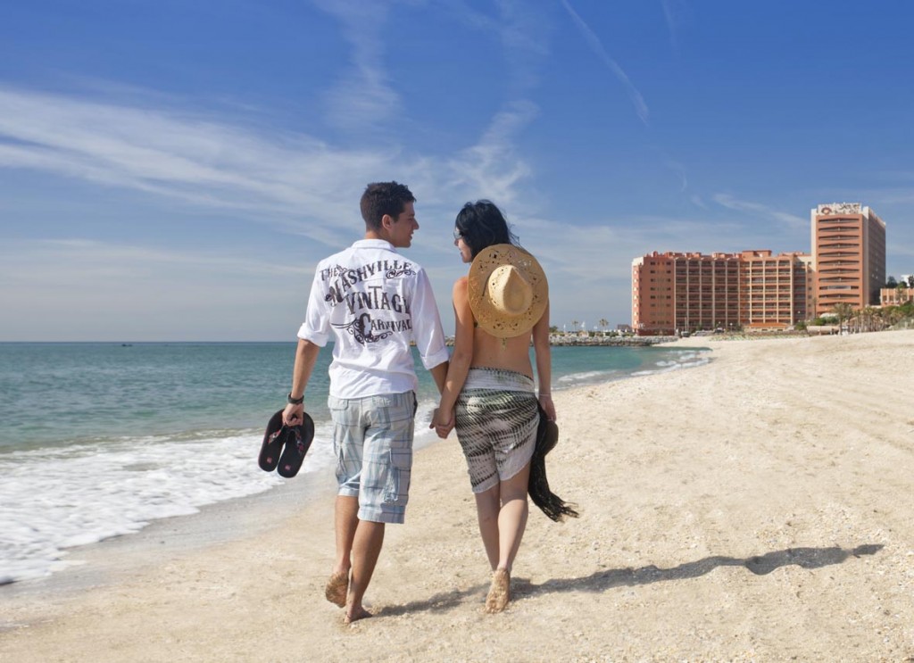 Walking on the beach at Sunset Beach Club