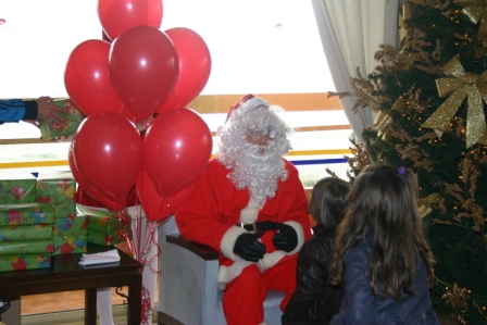 Santa Claus with Kids at Sunset