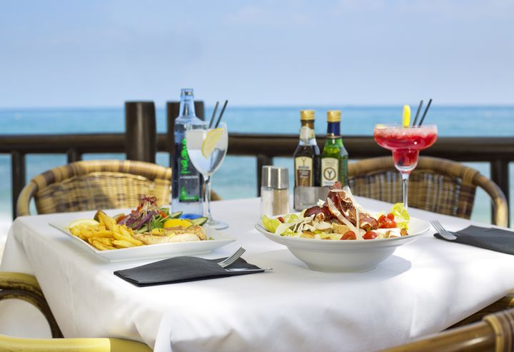 Lunch and cocktails at Luna Beach Club, Benalmadena