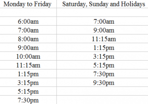 Bus Timetable Benalmadena to Malaga Airport - Week days