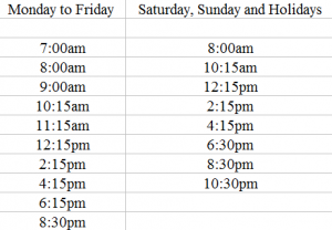 Bus Timetable Malaga airport to Benalmadena