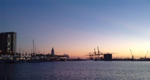 Sunset at Muelle Uno in Malaga