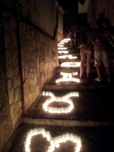 Star signs made out of candles