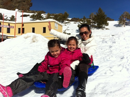 Tobogganing in Sierra Nevada