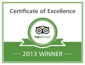 Tripadvisor Certificate of Excellence award