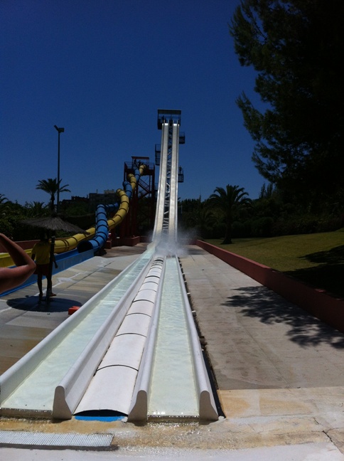 Photo of the dreaded Kamikaze slide at Aqualand in Torremolinos