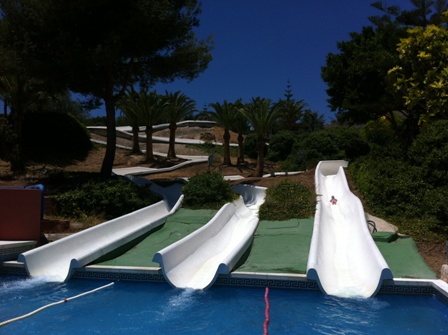 Fun on the Super Slalom at Aqualand in Torremolinos