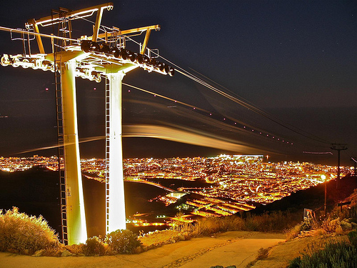 Benalmadena Cable Car at night