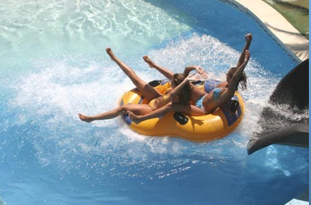 Shootng down the Black hole slide at Aqualand in Torremolinos