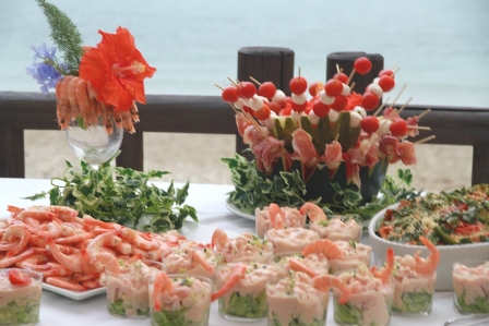 Wedding buffet at Luna Beach Club