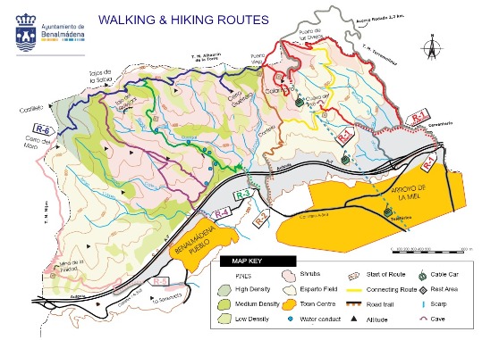 Map of Benalmadena Walking & Hiking Routes 