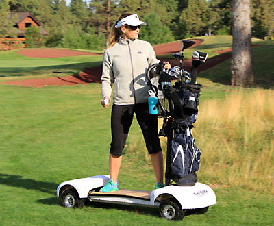 GolfBoard with stability bar and bag holder