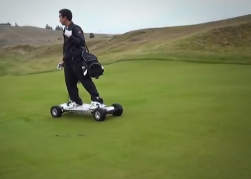 Golfboard flying down the fairway