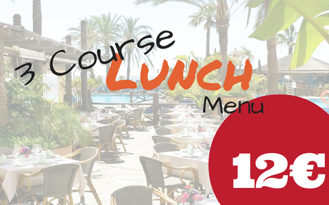 3 Course lunch for 12 euros - Oasis Restaurant Sunset Beach  Club