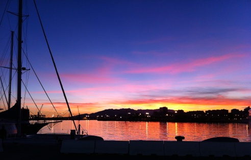 Amazing Sunset at Muelle Uno in Malaga