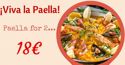 Paella lunch offer - 18 euros for 2 people
