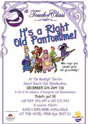 Poster for Christmas Pantomime at Sunset Beach Club