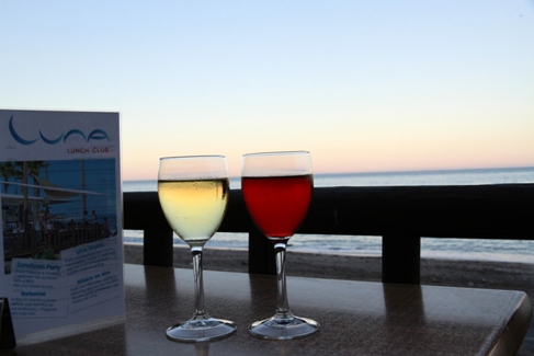 Glasses of Wine at Luna Beach Club