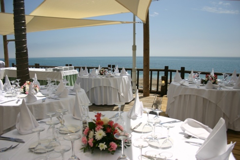 Table decorations at Luna Beach Club Wedding