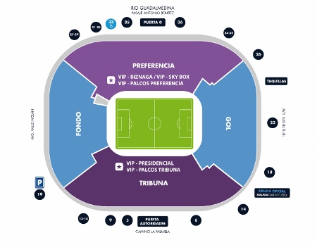 Plan of La Rosaleda Stadium