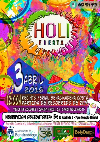 Poster for Holi Festival of Colours in Benalmádena