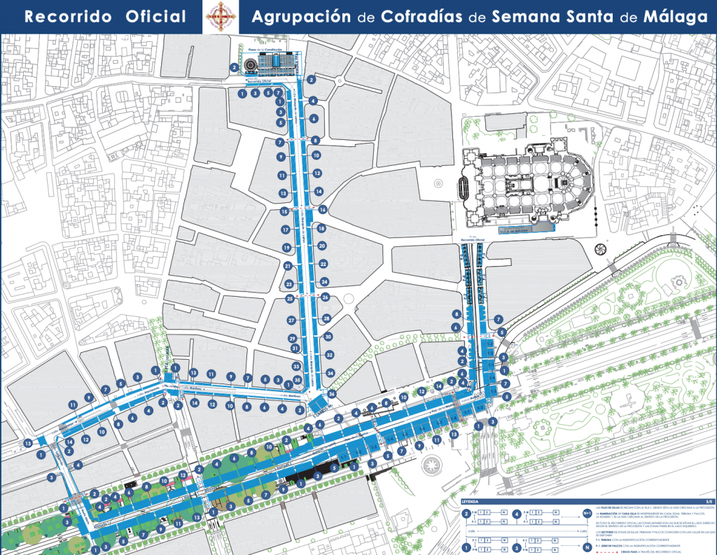 Official Route Malaga Holy Week Processions 2022
