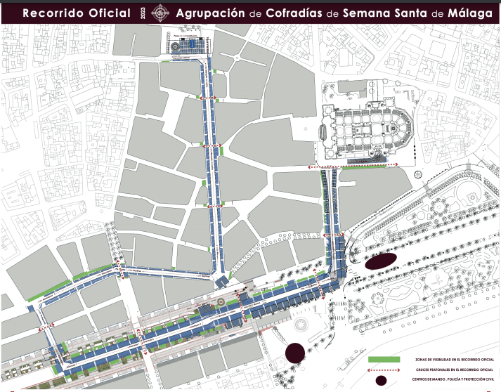 Holy Week processions Malaga 2024 Official Route